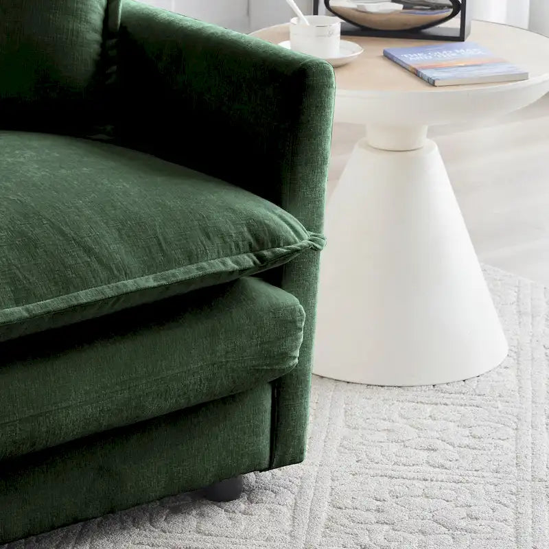 Oval Coffee Table | Antique Black | Thick Vertical Feet & Rounded Edges