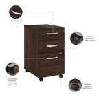 72" Office Desk with Hutch & 3-Drawer Mobile File Cabinet