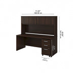 72" Office Desk with Hutch & 3-Drawer Mobile File Cabinet