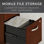 72" Office Desk with Hutch & 3-Drawer Mobile File Cabinet