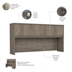 72" Office Desk with Hutch & 3-Drawer Mobile File Cabinet