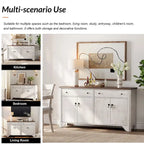 59" Farmhouse TV Stand for 65" TVs with 2 Drawers, Storage Cabinets & Adjustable Shelves