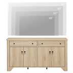 59" Farmhouse TV Stand for 65" TVs with 2 Drawers, Storage Cabinets & Adjustable Shelves