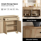 59" Farmhouse TV Stand for 65" TVs with 2 Drawers, Storage Cabinets & Adjustable Shelves