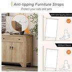 59" Farmhouse TV Stand for 65" TVs with 2 Drawers, Storage Cabinets & Adjustable Shelves