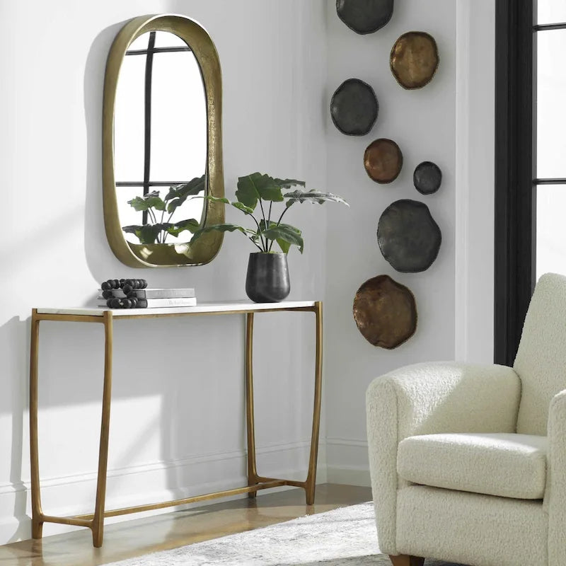 Hollywood Regency Round Mirrored Coffee Table | 31.5" Diameter