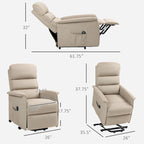Electric Lift Recliner Chair for Seniors | Remote Control & Side Pockets