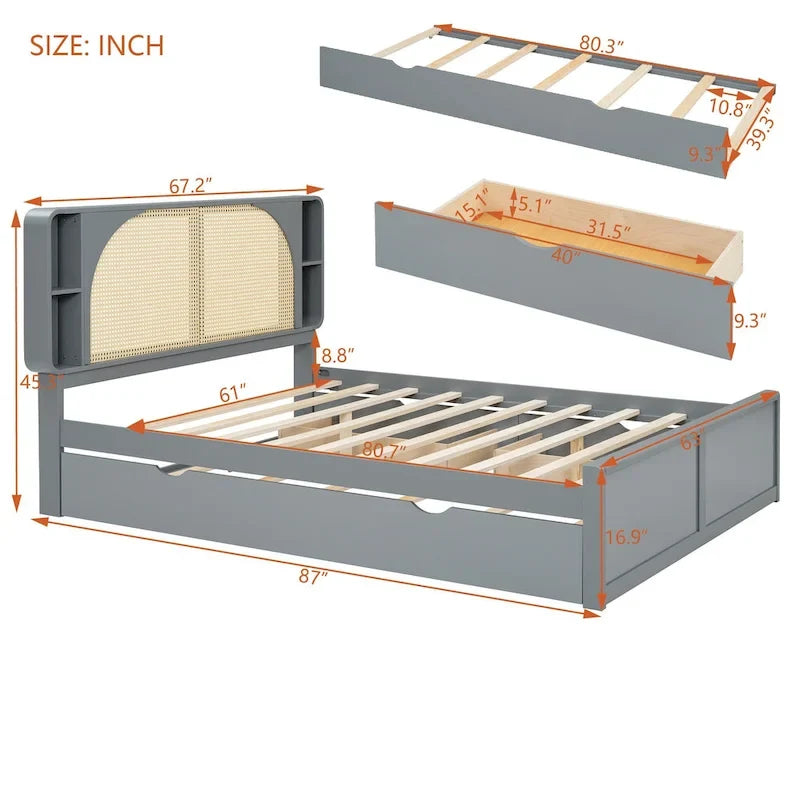 Rough Mango Wood TV Stand | Bicycle Chain Wheel Doors | 47.2"