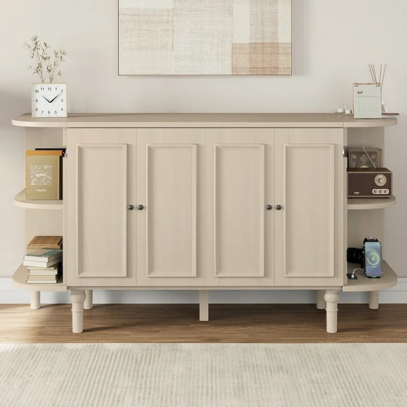 Solid Wood Extendable Dining Table with Queen Anne Chairs | Grey Oak