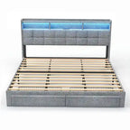 King Platform Bed | RGB Lighting, 20W USB Charging & Storage Headboard