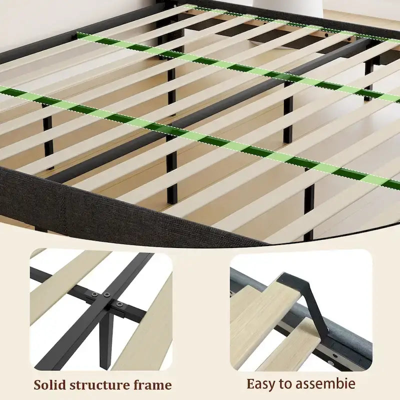 King Platform Bed | RGB Lighting, 20W USB Charging & Storage Headboard