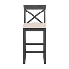 Farmhouse Dining Table with 2 Bar Chairs | Solid Acacia Wood