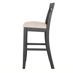 Farmhouse Dining Table with 2 Bar Chairs | Solid Acacia Wood