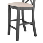 Farmhouse Dining Table with 2 Bar Chairs | Solid Acacia Wood