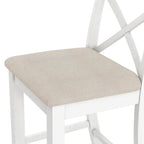 Farmhouse Dining Table with 2 Bar Chairs | Solid Acacia Wood
