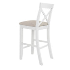 Farmhouse Dining Table with 2 Bar Chairs | Solid Acacia Wood
