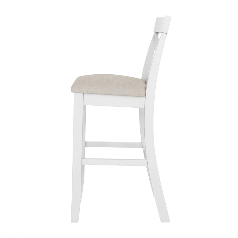 Farmhouse Dining Table with 2 Bar Chairs | Solid Acacia Wood