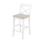Farmhouse Dining Table with 2 Bar Chairs | Solid Acacia Wood