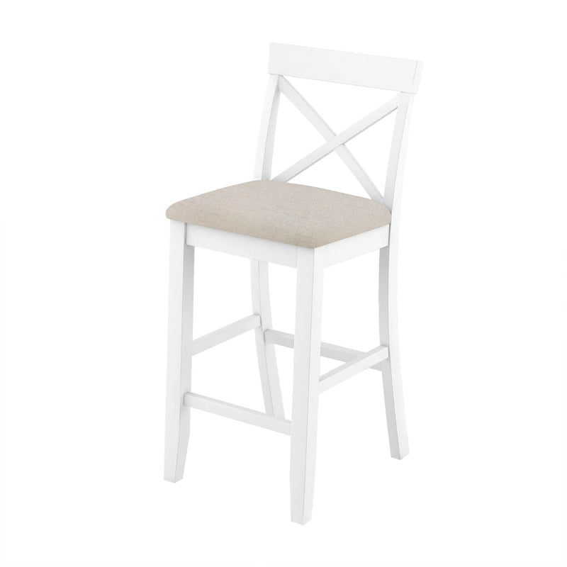 Farmhouse Dining Table with 2 Bar Chairs | Solid Acacia Wood
