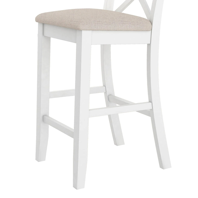Farmhouse Dining Table with 2 Bar Chairs | Solid Acacia Wood