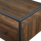 56" Glass Top Writing Desk with 2 Drawers | Tempered Glass & Steel