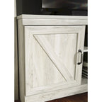 Whitewash Entertainment Center with Electric Fireplace 103.5"W x 19.5"D x 72.25"H