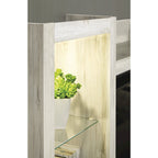 Whitewash Entertainment Center with Electric Fireplace 103.5"W x 19.5"D x 72.25"H