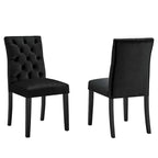 Mottled Fabric Accent Chairs with Black Wood Legs | 2 Chairs