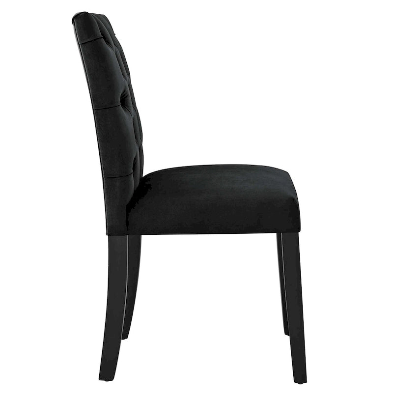 Mottled Fabric Accent Chairs with Black Wood Legs | 2 Chairs