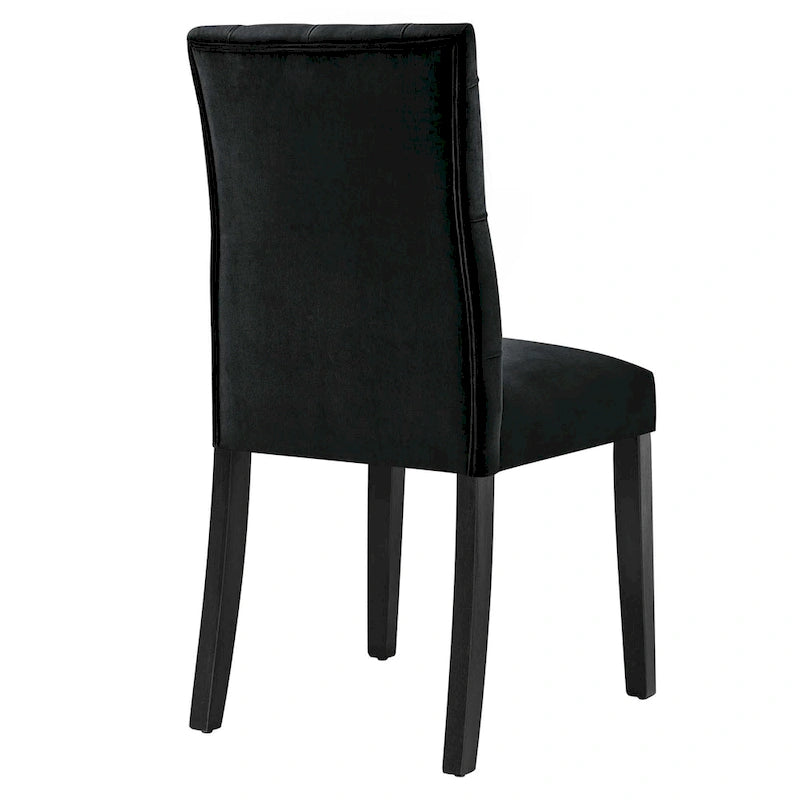 Mottled Fabric Accent Chairs with Black Wood Legs | 2 Chairs