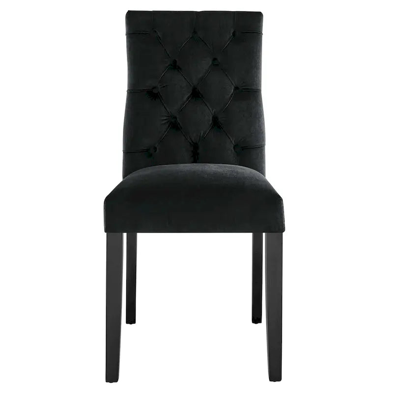 Mottled Fabric Accent Chairs with Black Wood Legs | 2 Chairs