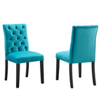 Mottled Fabric Accent Chairs with Black Wood Legs | 2 Chairs