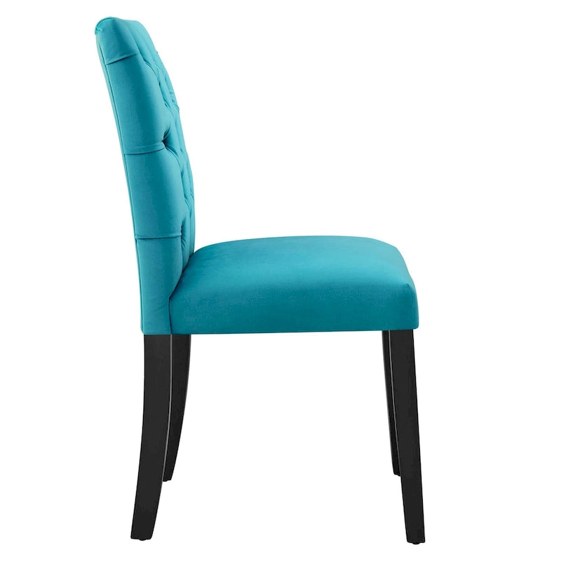 Mottled Fabric Accent Chairs with Black Wood Legs | 2 Chairs