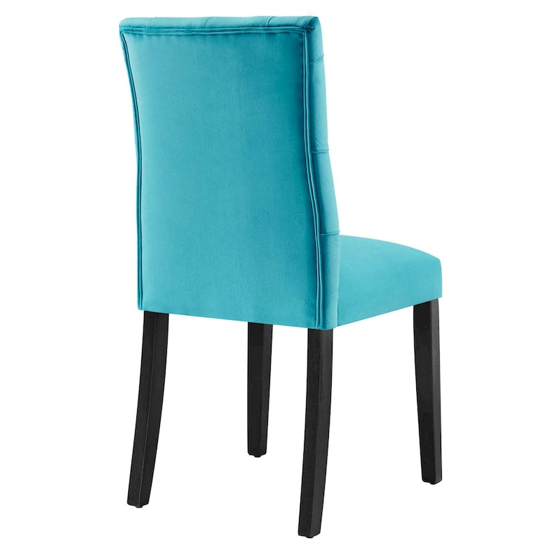 Mottled Fabric Accent Chairs with Black Wood Legs | 2 Chairs