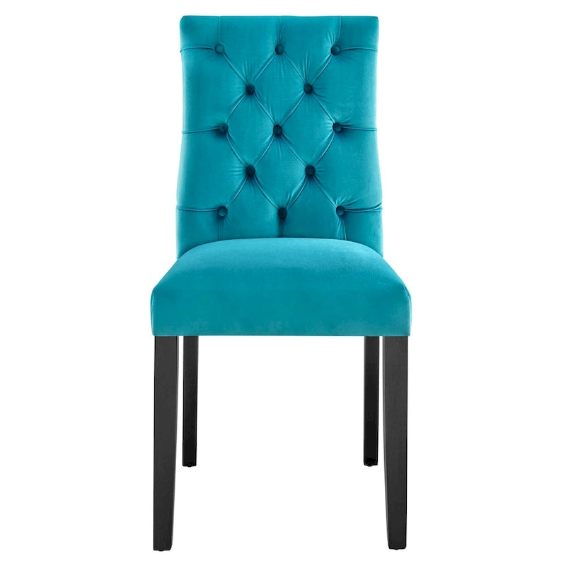 Mottled Fabric Accent Chairs with Black Wood Legs | 2 Chairs