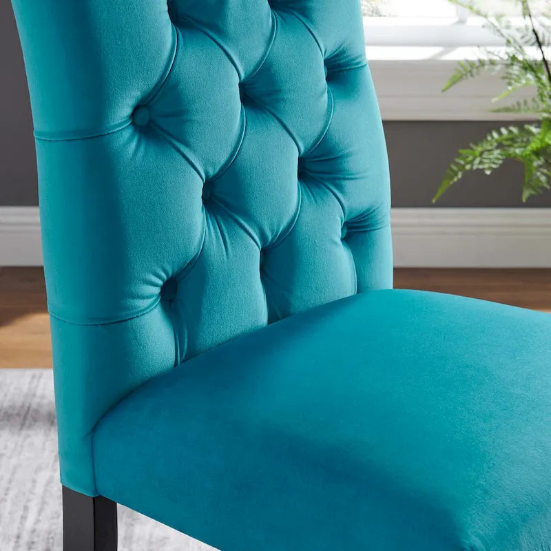 Mottled Fabric Accent Chairs with Black Wood Legs | 2 Chairs