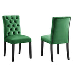 Mottled Fabric Accent Chairs with Black Wood Legs | 2 Chairs