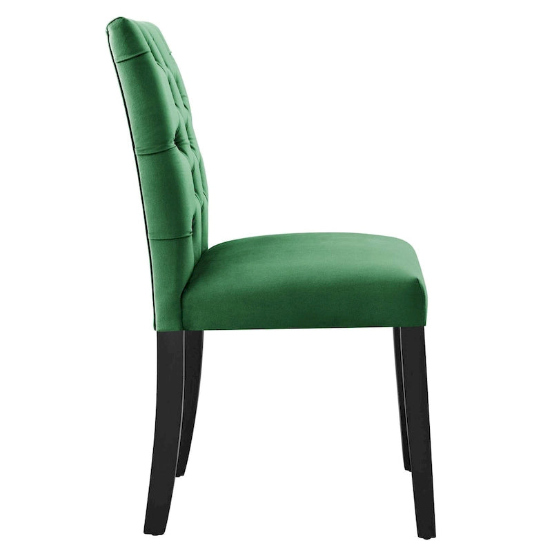 Mottled Fabric Accent Chairs with Black Wood Legs | 2 Chairs