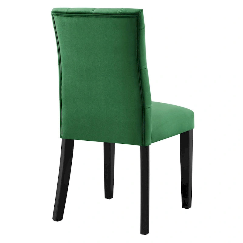Mottled Fabric Accent Chairs with Black Wood Legs | 2 Chairs
