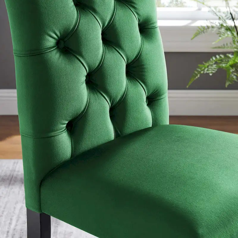 Mottled Fabric Accent Chairs with Black Wood Legs | 2 Chairs