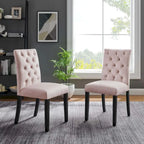 Mottled Fabric Accent Chairs with Black Wood Legs | 2 Chairs