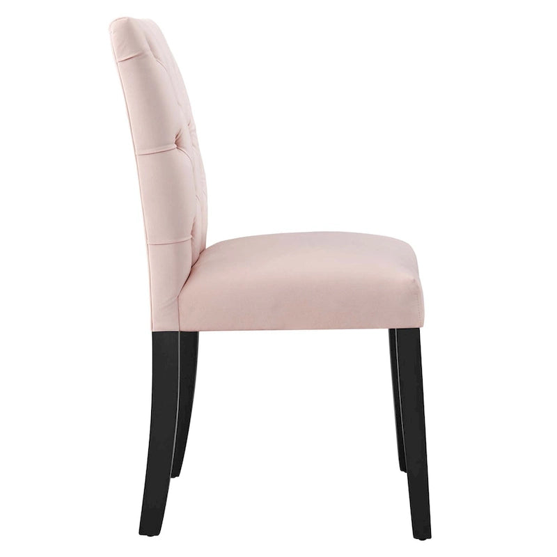 Mottled Fabric Accent Chairs with Black Wood Legs | 2 Chairs