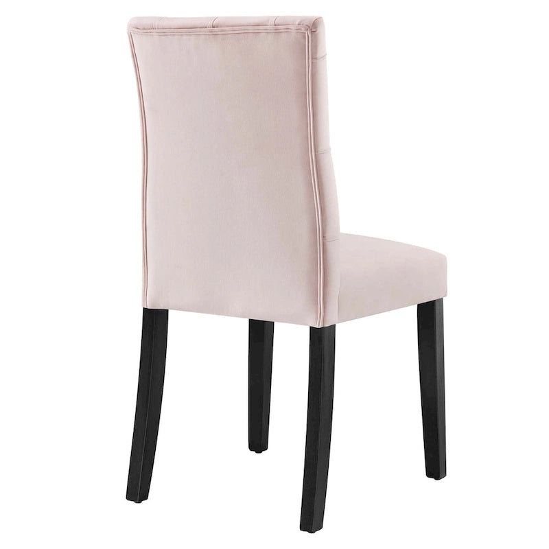 Mottled Fabric Accent Chairs with Black Wood Legs | 2 Chairs