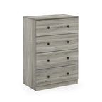 Fluted Nightstand with Charging Station & 2 Push-Open Drawers | Oak