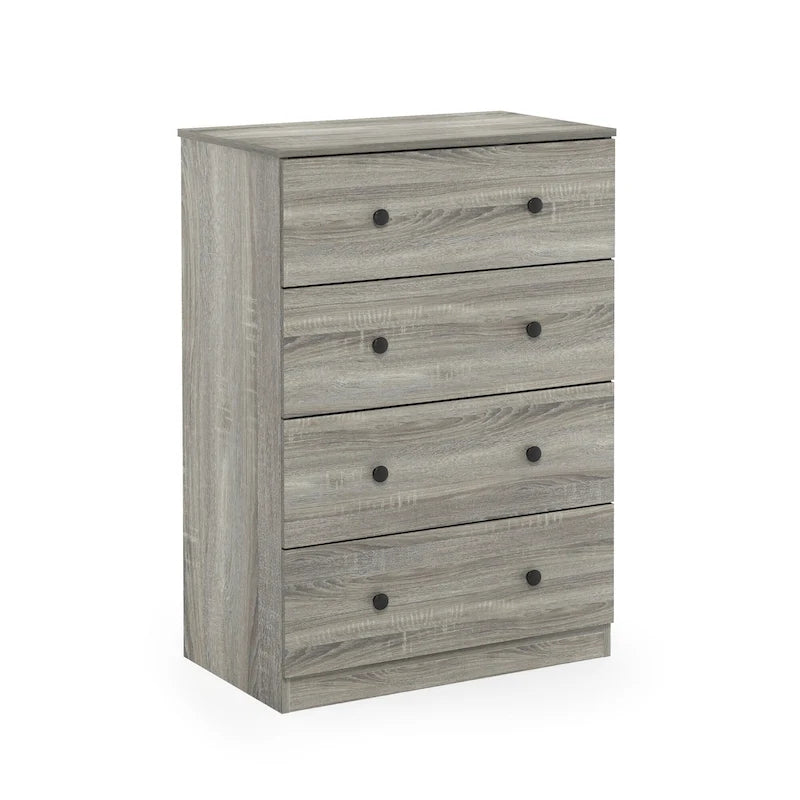 Fluted Nightstand with Charging Station & 2 Push-Open Drawers | Oak