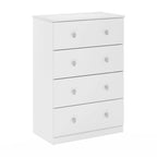 Fluted Nightstand with Charging Station & 2 Push-Open Drawers | Oak