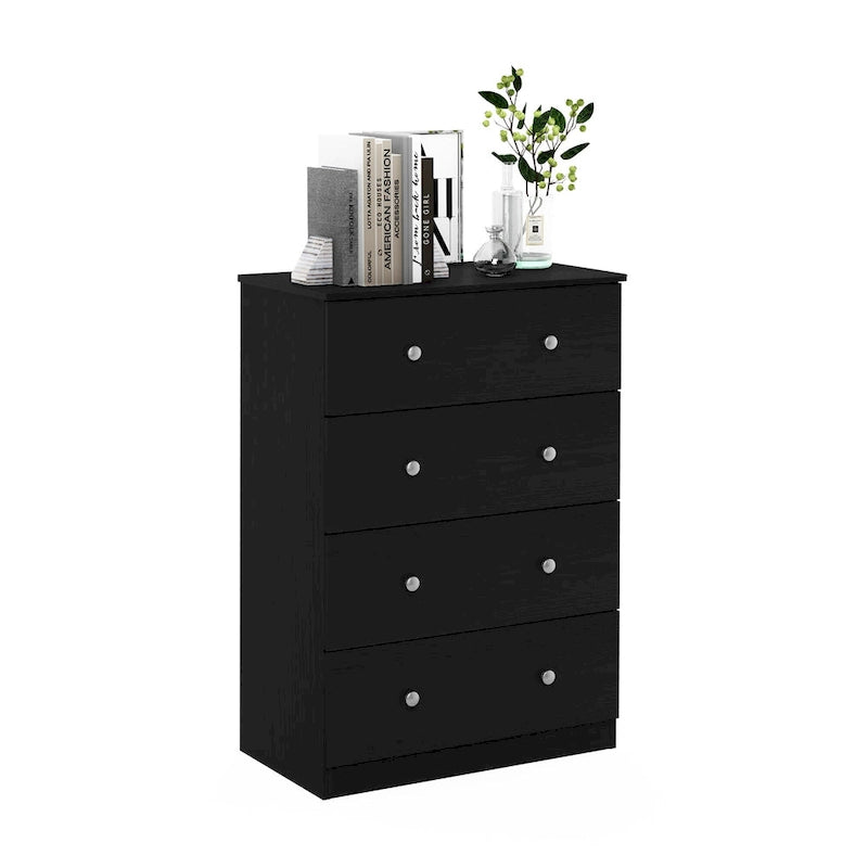 Fluted Nightstand with Charging Station & 2 Push-Open Drawers | Oak