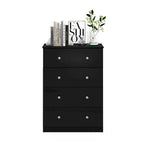 Fluted Nightstand with Charging Station & 2 Push-Open Drawers | Oak