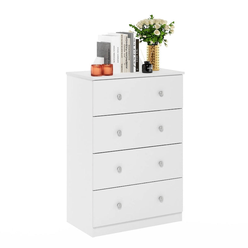 Fluted Nightstand with Charging Station & 2 Push-Open Drawers | Oak
