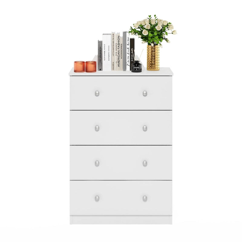 Fluted Nightstand with Charging Station & 2 Push-Open Drawers | Oak